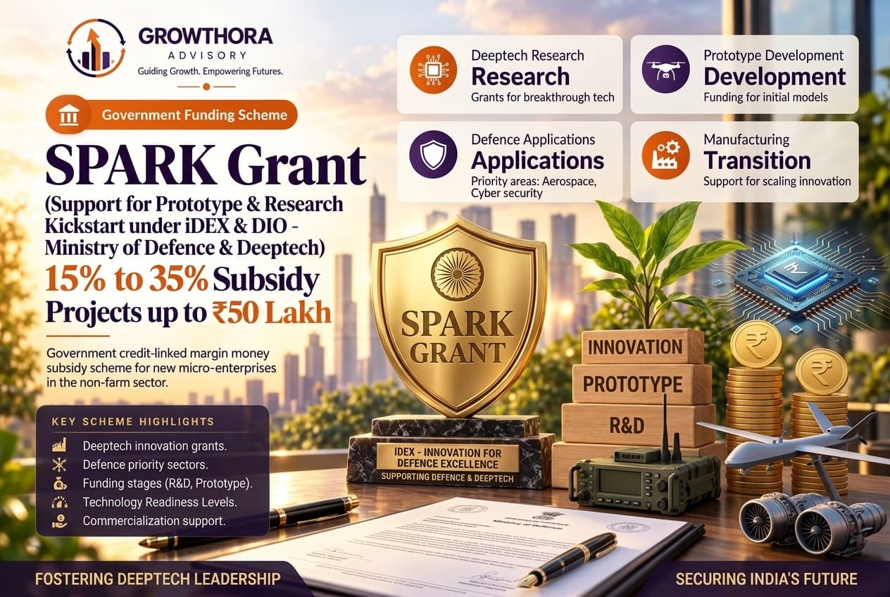 SPARK Grant Scheme 2026 – Up to ₹1.5 Cr Non-Dilutive Prototype & R&D Grant for Startups Infographic
