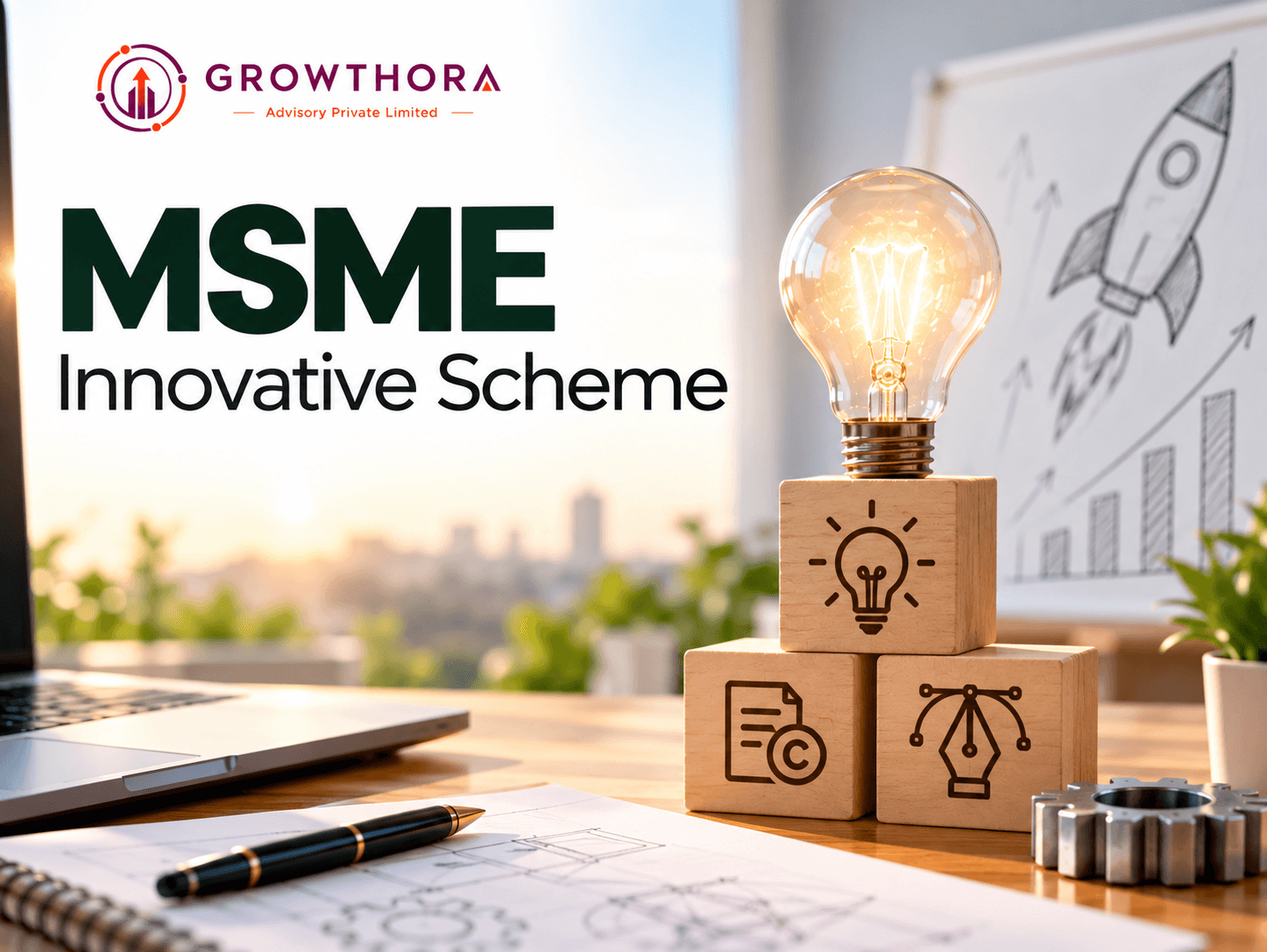 MSME Innovative Scheme showing incubation, intellectual property rights and design support for Indian innovators and MSMEs