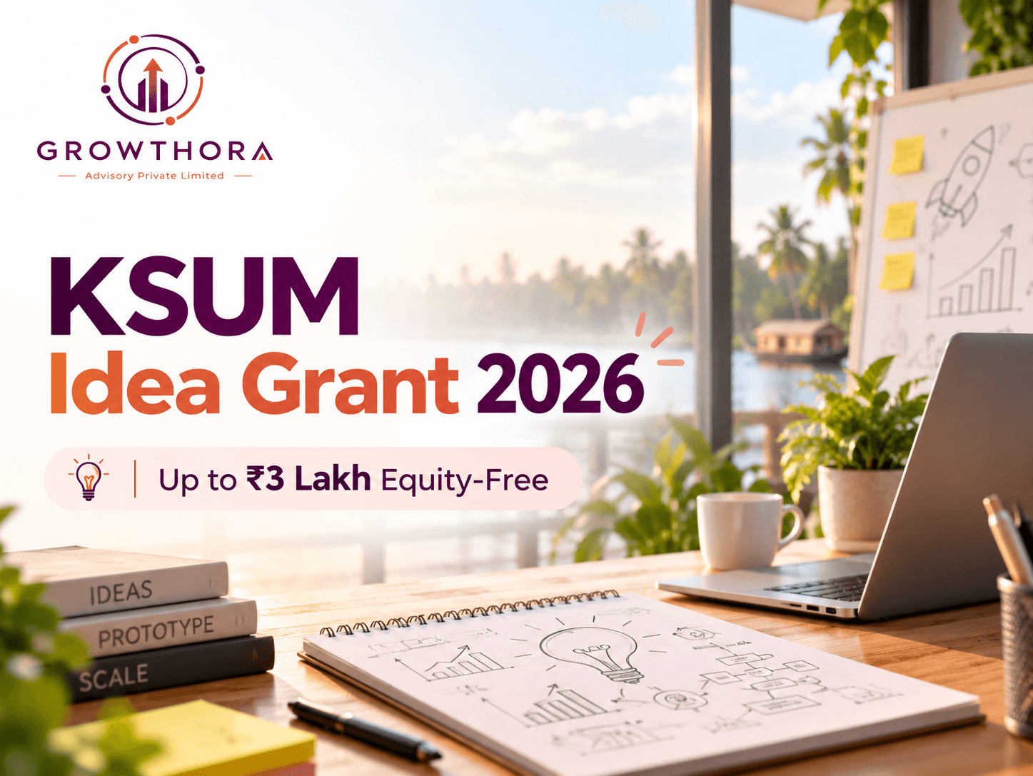 KSUM Idea Grant 2026: Eligibility, Grant Amount and How to Apply KSUM Idea Grant 2026 offering up to ₹3 lakh equity-free funding for early-stage innovators and startups to build prototypes and validate technology ideas