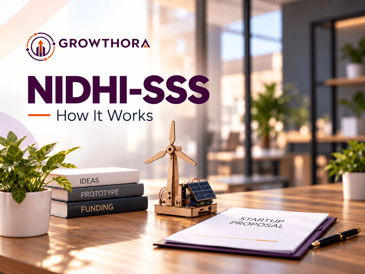 Start-up Support Scheme (SSS): How NIDHI-SSS Works NIDHI-SSS startup seed funding scheme showing prototype development, startup proposal and early-stage funding support through approved incubators