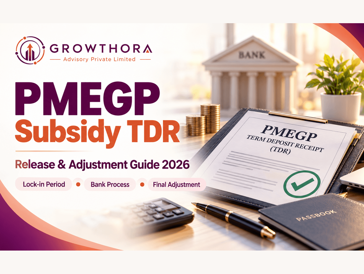 How to Release and Adjust Your PMEGP Subsidy TDR: Step-by-Step Settlement Guide 2026 PMEGP subsidy TDR release and adjustment guide showing lock-in period, bank processing, physical verification and final subsidy adjustment under the PMEGP scheme.
