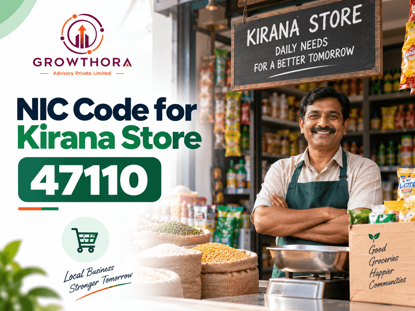 NIC Code 47110 for Kirana Store – Udyam Registration Guide NIC Code 47110 for kirana store and grocery retail businesses in India, used for Udyam MSME registration and retail trade classification.