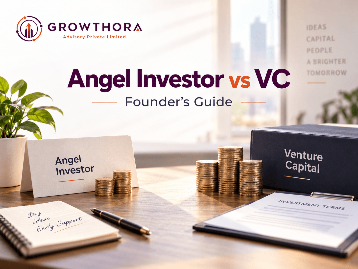 Angel Investor vs Venture Capitalist: The Complete Founder’s Guide Angel investor vs venture capitalist comparison for startup founders, showing early-stage angel funding, venture capital investment and startup financing