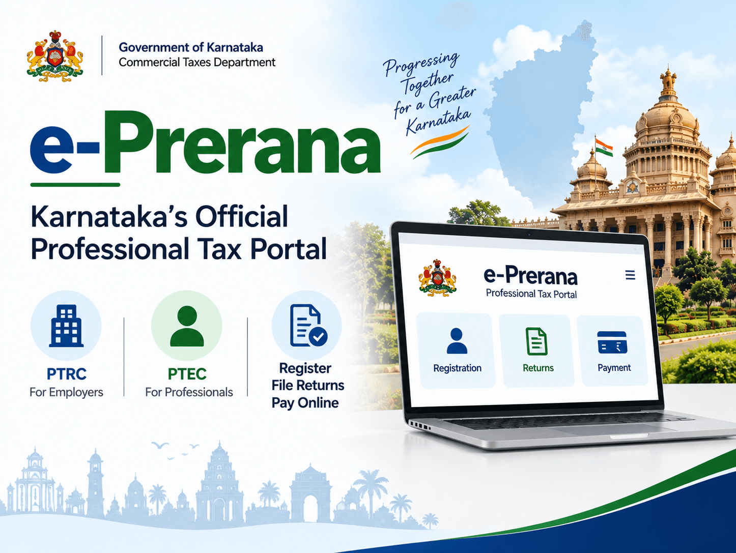 e-Prerana Karnataka Professional Tax Portal – PTRC & PTEC Registration e-Prerana Karnataka professional tax portal for PTRC and PTEC registration, returns and online professional tax payments