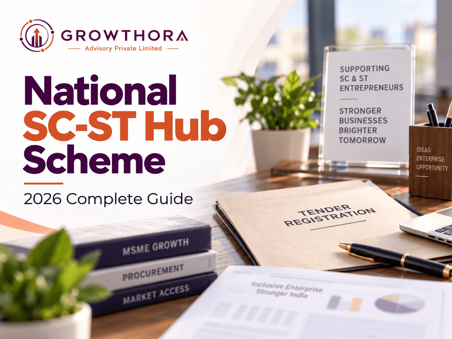 National SC-ST Hub Scheme 2026 Complete Guide National SC-ST Hub Scheme 2026 guide showing MSME tender registration, procurement support, market access and entrepreneurship assistance for SC and ST businesses