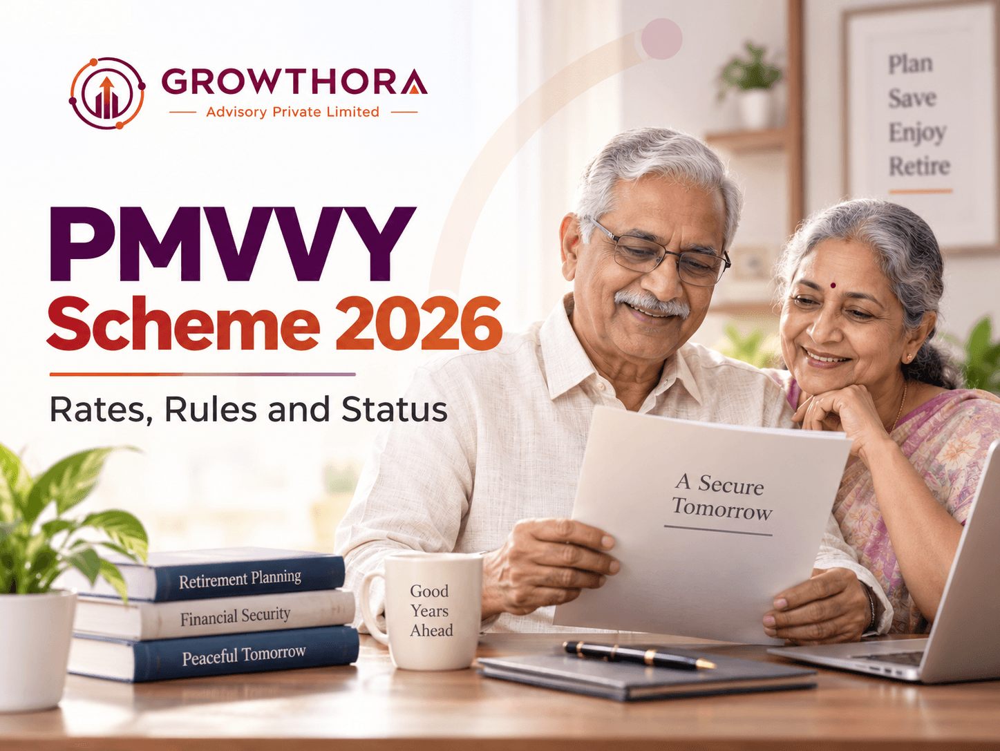 PM Vaya Vandana Yojana (PMVVY) 2026: Meaning, Eligibility and Current Status PM Vaya Vandana Yojana PMVVY 2026 showing senior citizens reviewing pension documents, retirement planning and guaranteed pension benefits in India